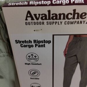 Avalanche Stretch Ripstop Cargo Pants, NWT, XL Sea Grass Green